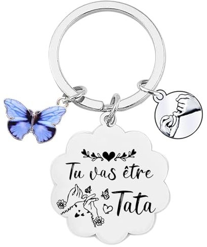 VZIUYTRE Cadeau Tata Porte-clés Tata Femmes meilleure tata de l'univers Le cdeau d'anniversaire de Noël à la Tata (6)