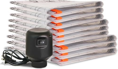 Wevac 9 Piezas Bolsas Ropa al Vacio (3 Jumbo, 3 Grandes, 3 Medianas) con Bomba Eléctrica, Doble Sello de Cremallera, Sacos Vacuo Para Guardar Ropa, Mantas y Edredones
