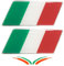 QEDBOJE Confezione da 2 Decorazioni adesive per Badge con griglia in Alluminio con Bandiera Italiana