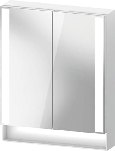 Duravit Qatego Spiegelschrank, seitliche Lichtfelder, 600x155x750mm, QA7150018180010, Farbe: Weiß Matt/DE Netzstecker/mit Innenbeleuchtung