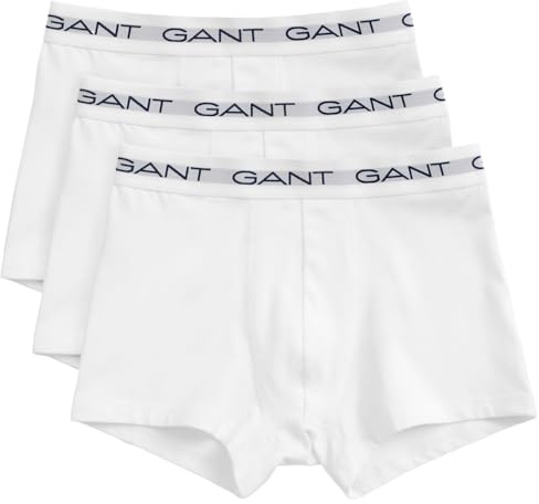 GANT Men's Trunks, Pack of 3, Underwear, White, Standard (Pack of 3), White, One Size