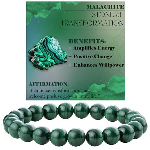 Bivei Malachit - Verwandlung Perlenarmband für Frauen 8mm Semi Precious Natural Stone Stretch elastischen Schmuck Yoga Geschenke