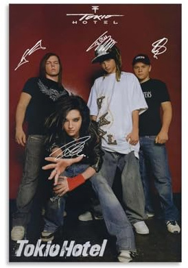 Tokio Poster Hotel Rockband Signatur Musikposter für Zimmer Ästhetische Leinwand Wandkunst Schlafzimmerdekoration 12x18 Zoll (30x45cm)