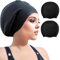 OMBRISA Gorro Piscina 2PCS, Extra Grande Silicona Gorros de Piscina, Gorro Natación Adultos para Cabello Largo y Grueso, Gorro Natación para Mujeres/Hombres (Negro+Negro)