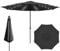 Tubiaz Solar LED Sonnenschirm 350cm Anthrazit Gartenschirm Großschirm ohne Ständer,Terassenschirm UV-Schutz mit Handkurbel,Sonnenschirme für Balkon,Garten,Terrasse,Rundschirm