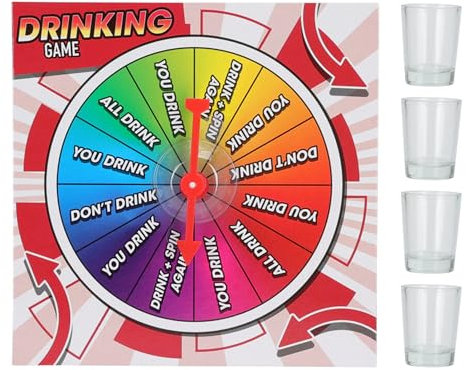 Juego de Beber con Carrusel: Incluye 4 Vasos y Plato Giratorio