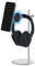 GEEKRIA Soporte para auriculares 2 en 1 con soporte magnético para teléfono, soporte de aluminio para auriculares de escritorio compatible con Sennheiser, Bose, Beats, Razer, HyperX, Sony, soporte