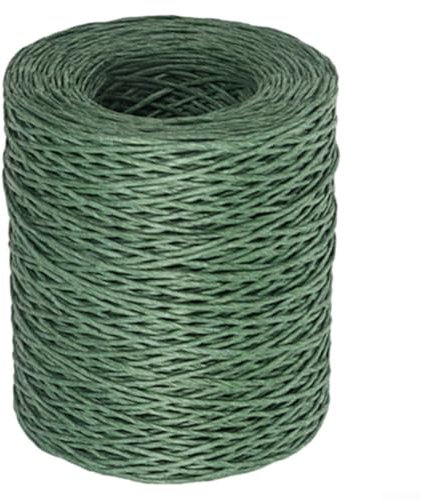 Hilo de paja de rafia en rollos de 210 m, imprescindible para tejer, ganchillo y manualidades (verde)