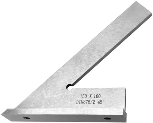 Packool Stainless Steel Woodworking Gauge with Base, 45 Degree Angle Ruler, 6 x 4 inch Measuring Guide for Carpentry, Professional Grade Layout Tool, Center Finder Square