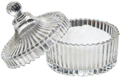 Boîte à Poudre pour le Corps | Plat en Verre pour Éponge de Maquillage 800ml - Coupelle à Poudre avec Couvercle,Pour Femmes et Filles, Douche, Cosmétiques, Soins de la Peau, Vanité de Salle de