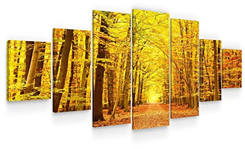 Startonight Grand Format Art Encadré Forêt d'automne, Impression De Photos Sur Toile XXL Imprimée Tableau Motif Moderne Déco d'Art 7 pieces Tendu Sur Chassis 100 x 240 cm
