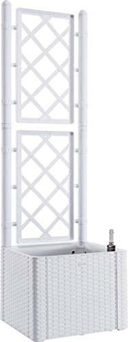 ferramenta-utensili Fioriera rattan bianco con spalliera lt 35 cm 43x43 h/cm 142 riserva d' acqua