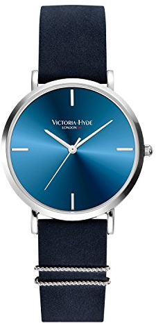 VICTORIA HYDE Armbanduhr Schlicht Damen Uhren Analog Quarz Damenuhr mit Silber Gold schwarz Lederarmband