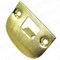 White Hinge Brass Plated D Shaped Striker Keep Plate for Mortice Door Latch | 55mm x 45mm