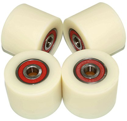 (50-40-10) 4 x 50 mm Durchmesser gefräste Nylon-Rollen hergestellt in der EU (40 mm breit - 10 mm Lager).