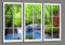 Visario 120 x 80 cm Bild auf Leinwand Fenster Wasserfall Blick 4404-SCT deutsche Marke und Lager - Die Bilder/das Wandbild/der Kunstdruck ist fertig gerahmt