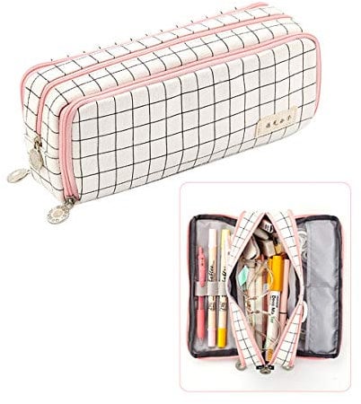 iSuperb Federmäppchen Mäppchen Große Kapazität Pencil Case Mäppchen Reißverschluss Frauen Make-up Tasche für Damen Mädchen