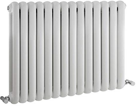 Milano Urban White Cast Iron Style Horizontal Double Panel Column Radiator - 635mm x 863mm