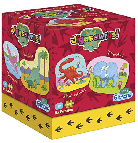 Jigasawrus | Children’s Jigsaw Multi-Box | Kids Dinosaur Puzzle | Premium 100% Recycled Board | Bright, Colourful Puzzle for Boys & Girls | Great Gift for Kids 3+ | Gibsons Games