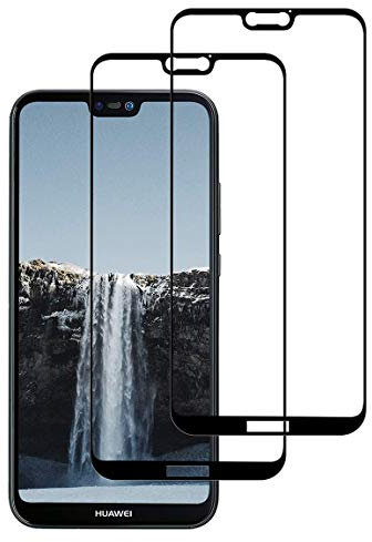 E-Hamii Película Cobertura Completa Compatible con Huawei P20 Pro[Negro],[Pantalla Completa Pegada][Antiarañazos] Cubierta Protectora Vidrio Templado Premium 9H Premium,para Huawei P20 Pro