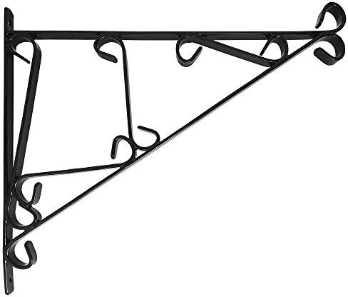 Elixir Gardens Heavy Duty Wrought Iron Hanging Basket Wall Bracket S, M, L, XL - Black | Various qty available (from 1 to 40) | x 3, extra large 18 inch