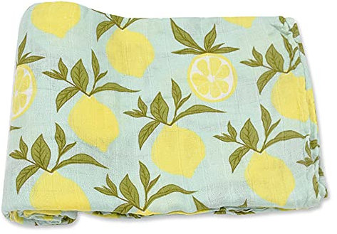 Chickw1g Baby Musselin Babydecke Kuscheldecke,Chickw1 Superweich Baumwolle Kinderdecke Krabbeldecke Perfekt für Kinder et Baby Kinderwagen, Kleinkindbett und Babyschale (Zitrone,120 * 120cm)