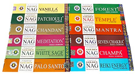 Nature's Spirit Exklusive Golden Nag Champa-Vijayshree Räucherstäbchen, 12 Stück, 12 Stück