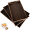 STARVAST Lot de 3 Plateau de Service Rectangulaire en Bois avec Poignées, Plateau Repas Bois pour Les Collations de Dîner en Cuisine, Vaisselle, Boissons, Petit-déjeuner, Plateau Petit Déjeuner