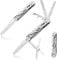HONZIN 8 in 1 Klappmesser Edelstahl Multitool Taschenmesser mit Glasbrecher, Säge, Flaschenöffner, Dosenöffner, Abisolierzange, Silberne Taschenmesser Camping Überlebensmesser