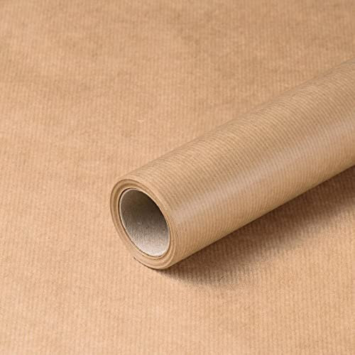 Natürlich verpacken Geschenkpapier, Natur, Kraftpapier, Packpapier, unbedruckt, gerippt, 0,70 x 10 m