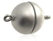 Creative-Beads Magnetverschluss für Ketten und Schmuck 12mm rund silber matt Made in DE starker Magnet