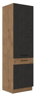 Vigo Hochschrank 60 cm Eiche Lancelot Matera Grau Küchenzeile Küchenblock Küche