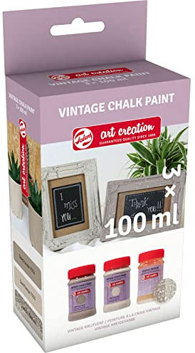 Talens Art Creation Set de Pintura de Tiza Vintage | 2 Colores Beige y Medio para Efecto Craquelado | Pintura para Muebles, Upcycling, Bricolaje Hogar y Decoración
