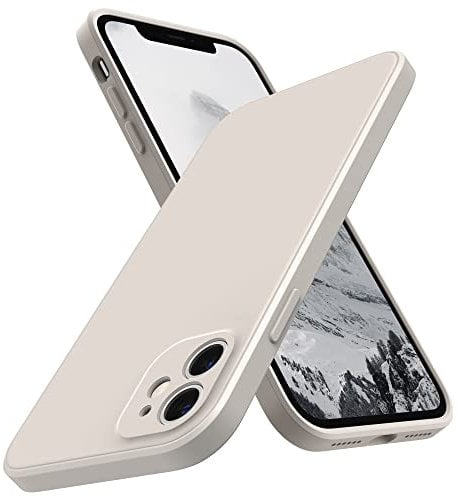 SURPHY für iPhone 11 Hülle Silikon mit Kameraschutz, Flache Kante Handyhülle iPhone 11 Case 6,1 Zoll Dünn Schutzhülle, Stone