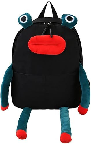Frosch Rucksack, Frosch Rucksack für Schule, Prinzessin und der Frosch Rucksack, Oxford Rucksack 3D Lustige Cartoon Frosch Satchel, Schwarz