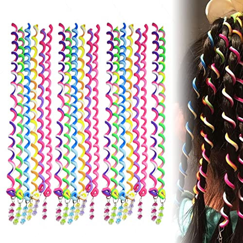 VIKSAUN 20 Stück Haar Torsion Haarschmuck Bunte Haar Torsion, Haarschmuck Mädchen, mit Strass DIY Haar Styling Zubehör, für Kinderparty Gefallen Haarstyling Geschenk Täglich Verkleiden (20 Stück)