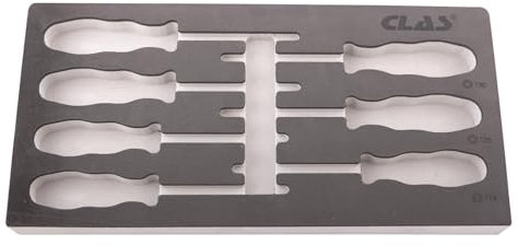 Mousse vide d'insert tournevis torx T10-40 (7 pcs) de format 1/3 de tiroir servante d'atelier - SA 0827 - CLAS Equipements