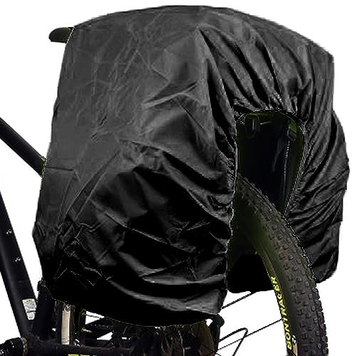 JSHAHA Regenhülle für Regenüberzug Rahrradkorb Fahrradtasche Gepäckträger 80L wasserdichte Schwarz