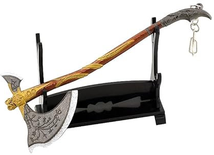 Superbuybox God of War Ragnarök Kratos Leviathan Axt Actionfiguren Spiel Spielzeug Sammlung Schlüsselanhänger Geschenk Schreibtisch Dekoration Rucksack Anhänger Geschenk (Leviathan Axt Upgraded)
