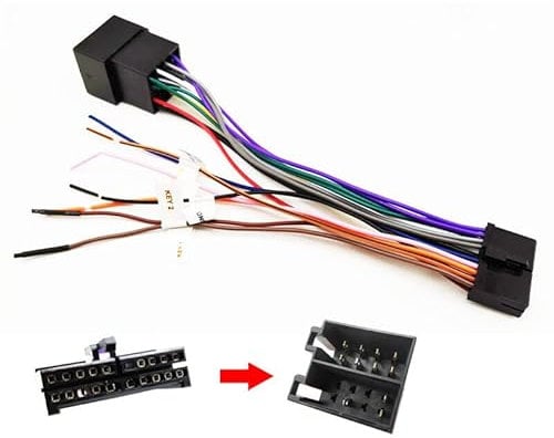 Generic 20 Pin ISO Harness Adapter, 20P Plug, ISO Cable Connector, Universal Accessory Wires, DIN Retractable Screen Car Radio Adapter