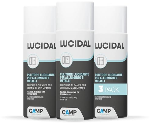 CAMP Lucidal – Polish Spray pour aluminium métaux et PVC à action protectrice, idéal pour renouveler et polir les surfaces – élimine rapidement les halos et les empreintes digitales, fabriqué en