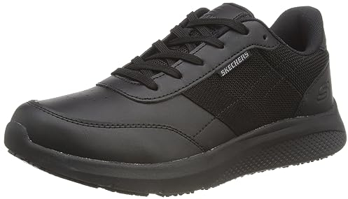 Skechers Elloree Bluffton, Zapatos de trabajo Mujer, Black Leather / Textile / Synthetic, 36 EU