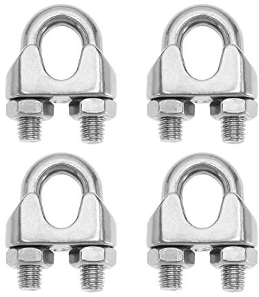 SG Store 4Pcs M12 Drahtseil Kabel Clip Clamp 304 Edelstahl Drahtseil Gabelkopf Clips Zubehör für Hängen Schatten Segel Decken Anker