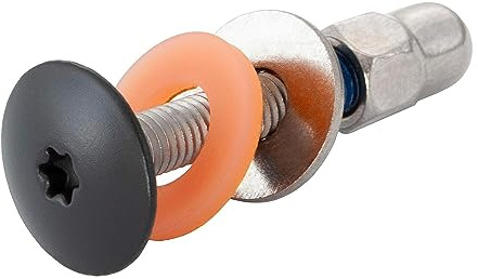 Balkonschrauben aus Edelstahl mit Gewindehülse in verschiedenen Farben und Größen, Montagesatz für HPL-Platten, Balkonverkleidung (M5 x 35mm, Anthrazit RAL 7016, 20)