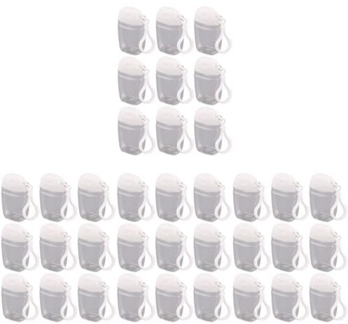 Lot de 36 bouteilles de voyage rechargeables avec bouchon à rabat avec crochet - Bouteilles vides multifonctions - Petites bouteilles pratiques étanches - Porte-clés distributeur à main