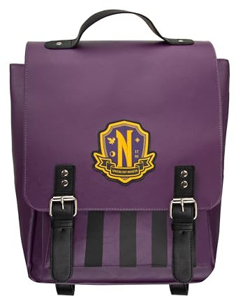Cinereplicas Mercredi - Sac à dos Académie Nevermore - Violet - 25 * 32 * 13 cm - Licence Officielle