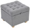 LEITING Large Storage Ottoman Toy Box Chair Seat Foot Stool Footstool Footrest Cube Pouffe Upholstered with Linen Fabric Cover (Dark Grey-B3)