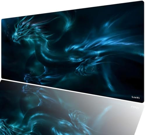 Large Gaming Mouse Pad, 900x400mm XXL Mouse Mat, Non-Slip Rubber Base, Smooth Surface Water-Resistant Computer Desk Mat (DragonMotif02)
