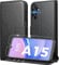 Peakally Handyhülle für Samsung Galaxy A15 5G / A15 4G Hülle [Mit 1 Stück Panzer Schutz Glas] [Premium PU Leder] [RFID-Blockierung] [Kartenfach] Klapphülle kompatibel mit Galaxy A15 - Schwarz