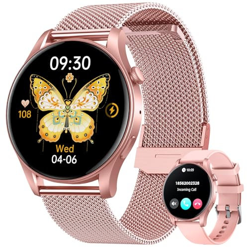 Smartwatch Mujer Reloj Inteligente con Llamadas: 1,43 Amoled Pantalla táctil Pulsera de Actividad Mujer con 100+ Modos Deportivos Smart Watch para Android iOS